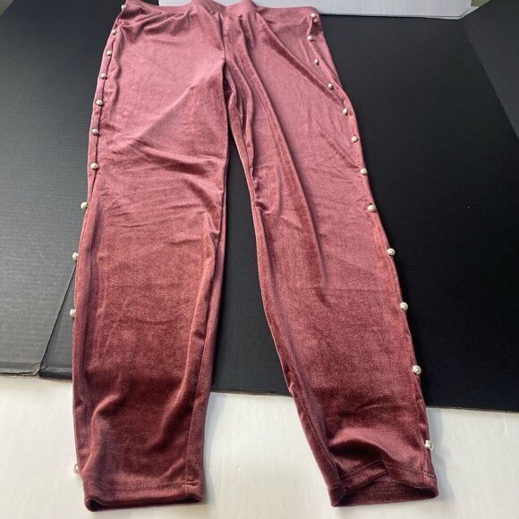 Torrid Platinum Velvet Leggings Pearl Accents Soft Size 2 Womens Athletic Used - Picture 3 of 13